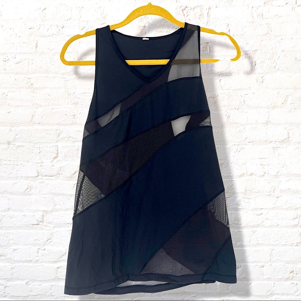 Lululemon Black Mesh Racerback Tank Top